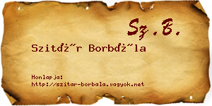 Szitár Borbála névjegykártya