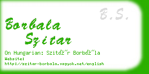 borbala szitar business card